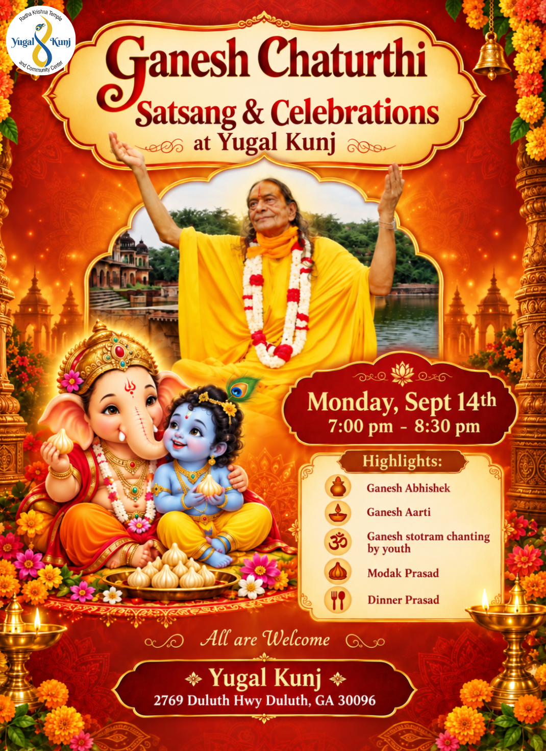 Ganesh Chaturthi Satsang & Celebrations 2026